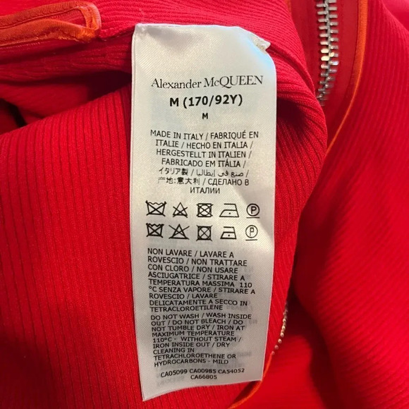 Alexander McQueen Red Ruffle Zip Hem One Shoulder Flounced Cocktail Dress Size M - Picture 9 of 11